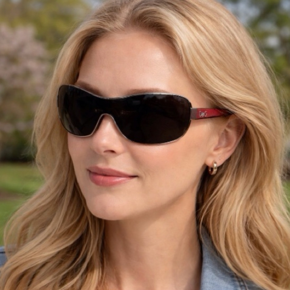 Dolce & Gabbana tinted lens vintage sunglasses black with red trim original case